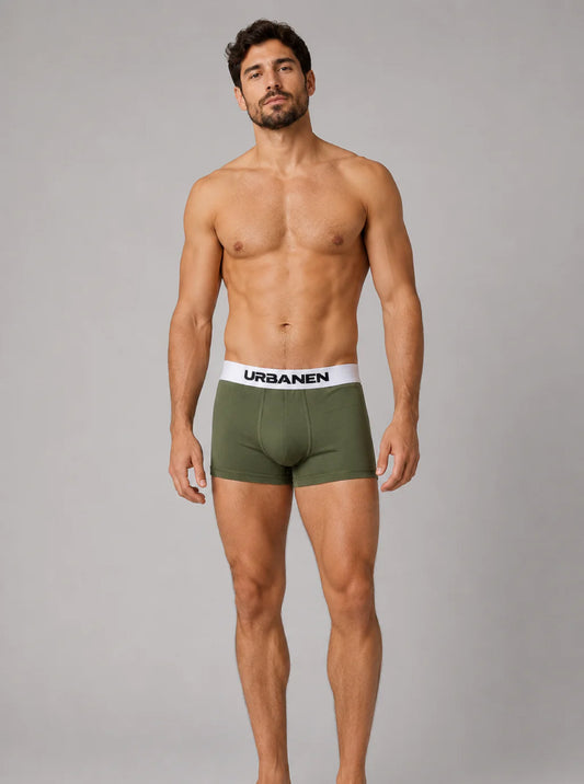 Men's Polyamide Elastane StretchMax Performance Trunk - Olive Green
