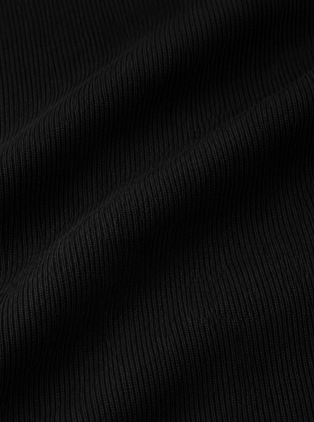 Premium Cotton Elastane Ribbed Sleeveless Vest - Black