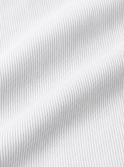 Premium Cotton Elastane Ribbed Sleeveless Vest - White