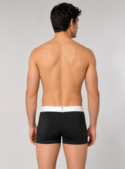 Cotton Elastane DryMax Solid Trunk with Ultrasoft Waistband - Black
