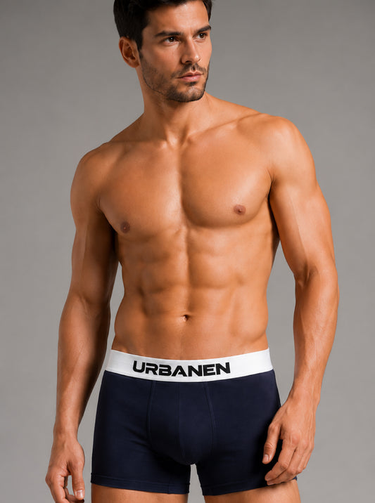 Cotton Elastane DryMax Solid Trunk with Ultrasoft Waistband- Navy Blue