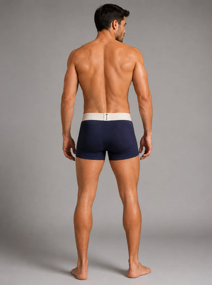 Cotton Elastane DryMax Solid Trunk with Ultrasoft Waistband- Navy Blue