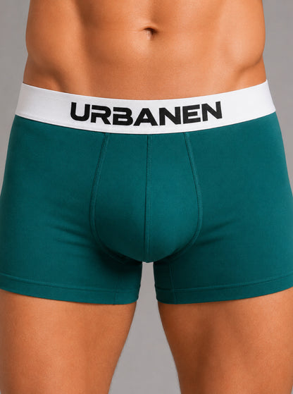 Men's Cotton Elastane DryMax Solid Trunk with Ultrasoft Waistband - Peacock Green