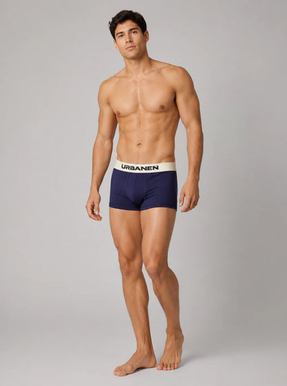 Men's Polyamide Elastane StretchMax Performance Trunk with QuickDry Technology - Marine Blue